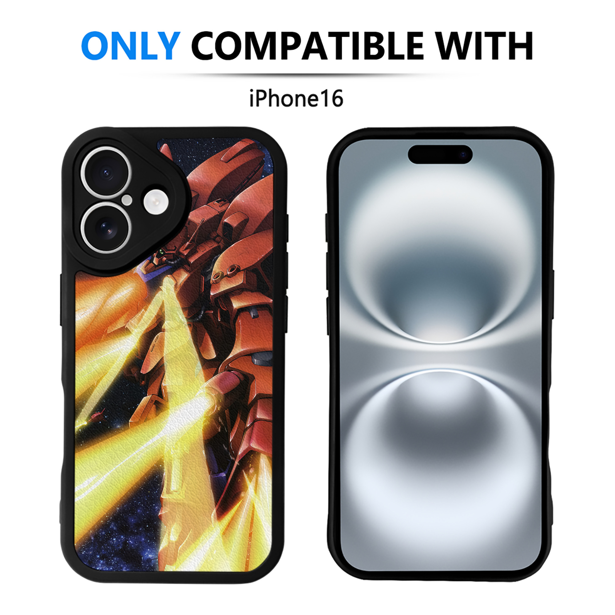 （画像用） 機動戦士ガンダム Mobile Suit Gundam 【iPhone 16シリーズ対応】シリコンスマホケース（レザー調） 材質：シリコン